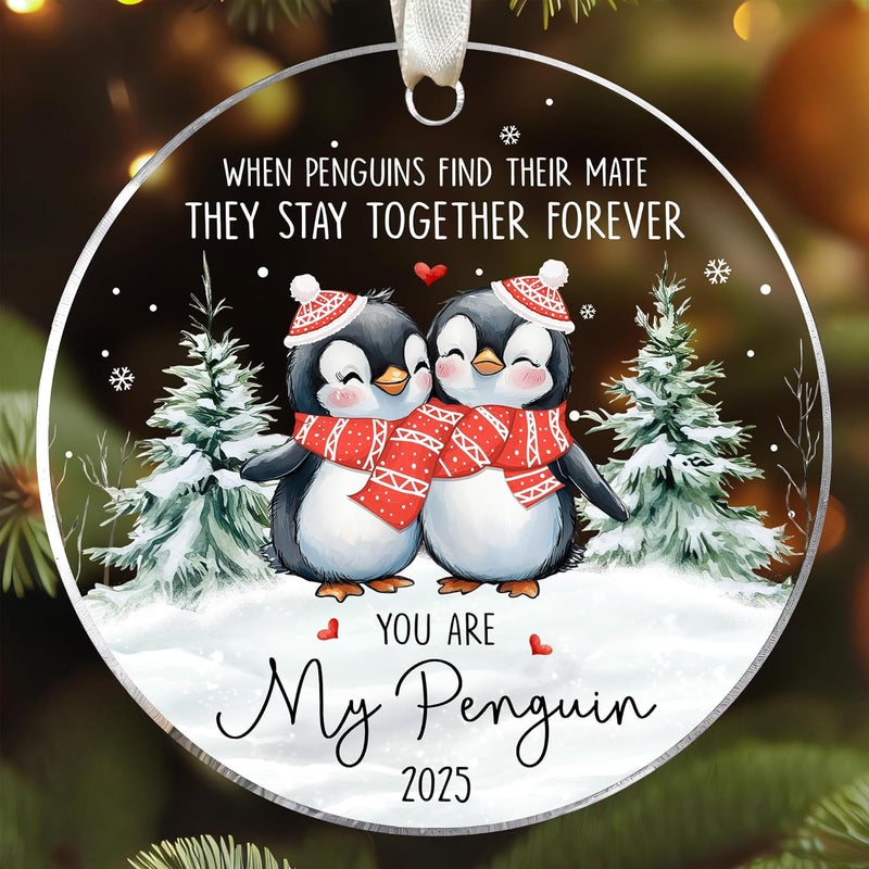 SUCHAGIFT Couples Christmas Ornament - Couples Ornaments 2025 - Couple Ornaments for Him, Her, Boyfriend, Girlfriend, Husband, Wife - Gifts for Couple - Acrylic Hanging Ornament 2025 - Image 1